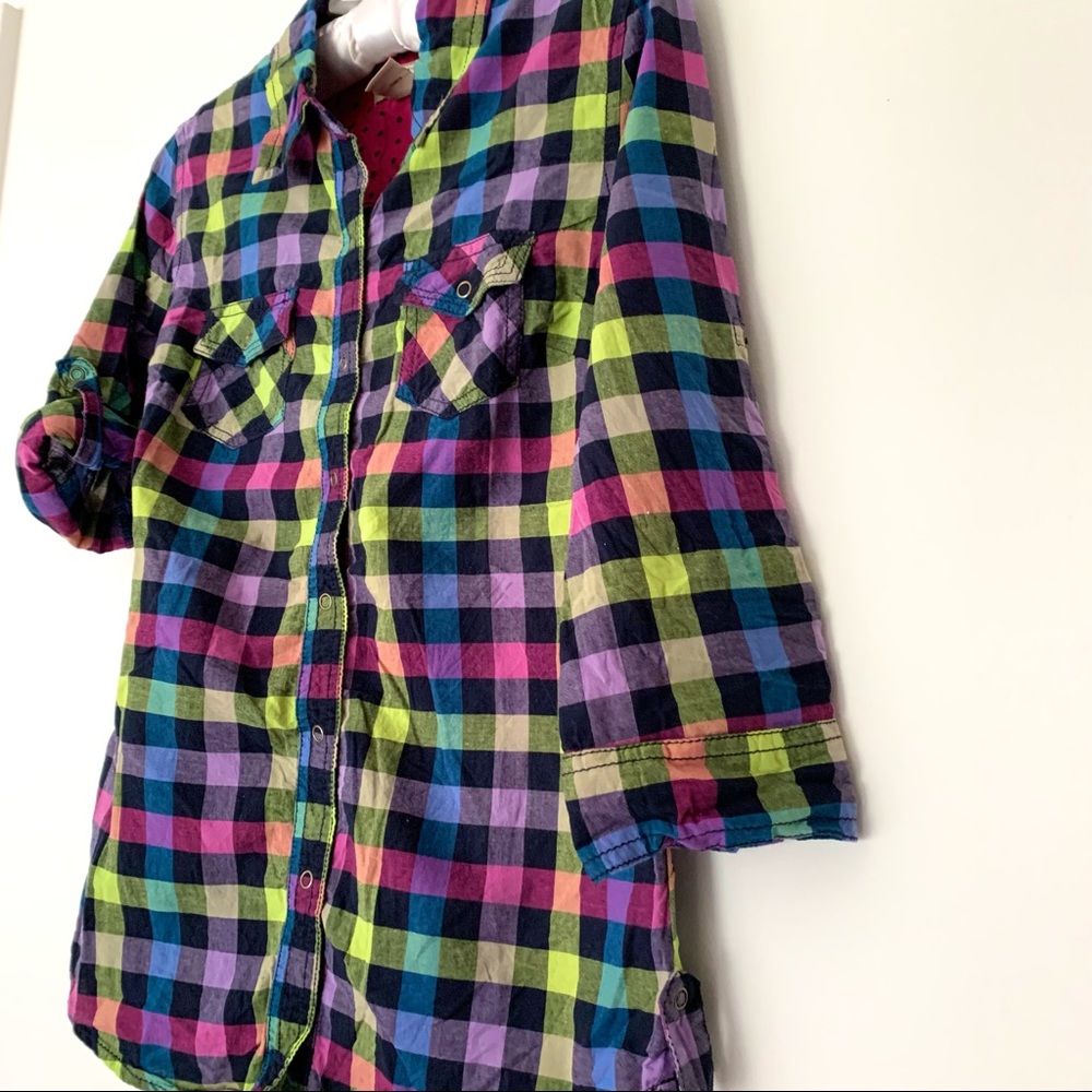 Colorful Plaid Button Up - Picture 3 of 4